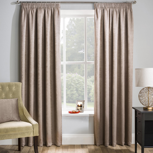 Matrix Pencil Pleat, Latte - Ready Made Curtains - Image 3